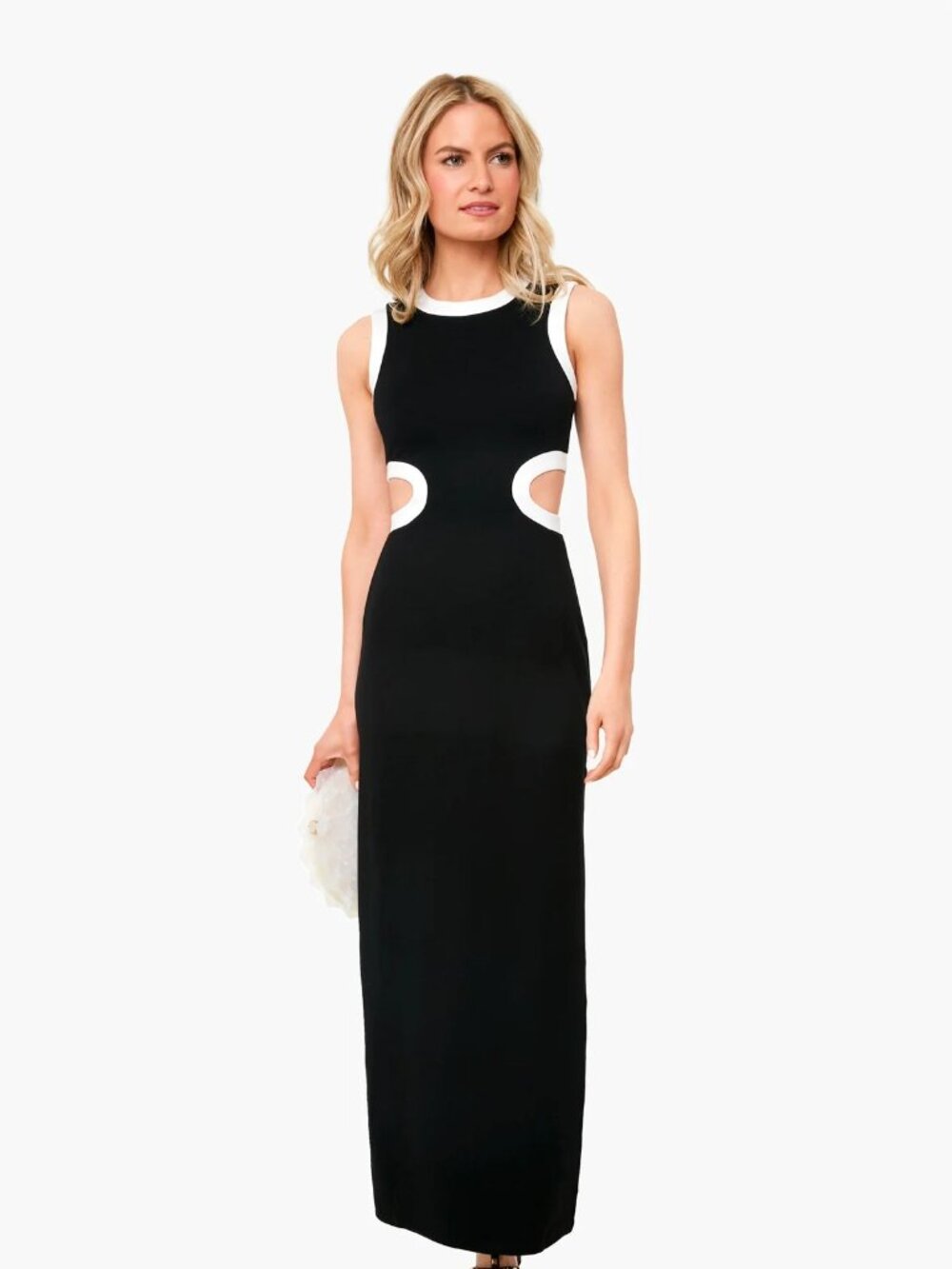 NWT! STAUD Dolce Black & White Maxi Dress
